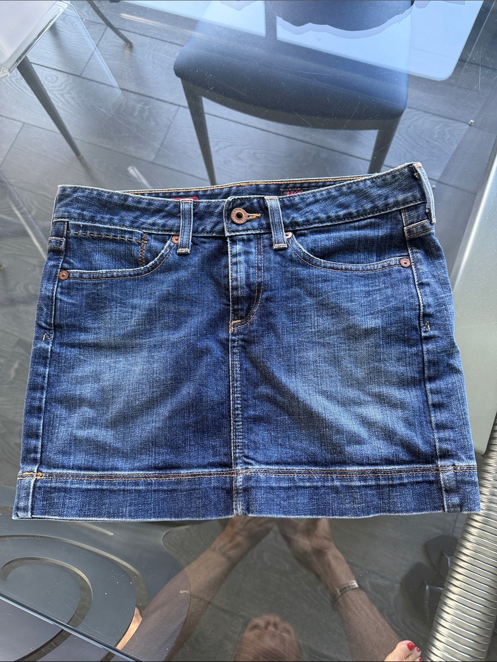 AG Adriano Goldschmied Dark Blue Denim Mini Skirt